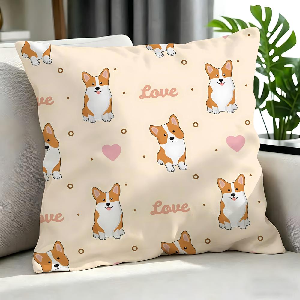Cartoon CCute Corgi Cushion Cover Cushion Cover Set Pcs X X X Pillowcase Decorative Sofa Home Decor