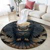 Smoke Wing-Spreading Owl,Round Area Rug,Carpet Rug for Living Room Bedroom Sofa Playroom Decor,Non-slip Floor Mat