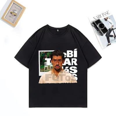 Debi Tirar Mas Fotos Casual T Shirts Men Women BAD BUNNY Funny Hip Hop Streetwear T Shirt Vintage Cotton Short Sleeve T-shirts