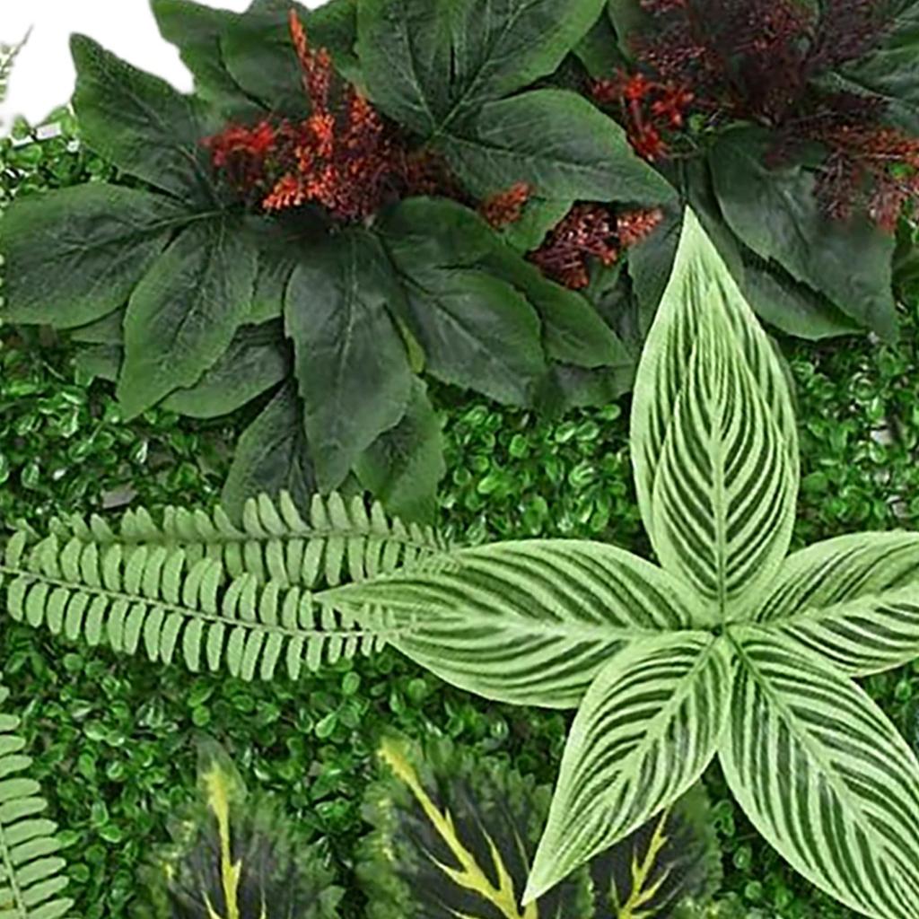 Plastic Grass Wall Panel Fence Simulation Decorative Leaves DIY 15.7x23.6inch Artificial Hedges Plants for Backyard Photography