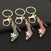 Keychain Pendant Sparkling Rhinestones High Heels Charm Key Chain with Lobster Clasp Electroplated Key Holder Bag Accessory