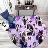 Classic Japanese-style Cartoon Demon Slayer Round Rug, Home Soft Decorative Anti-slip Yoga Mat and Chair Mat, Outdoor Floor Mat Carpet K24