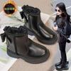 Classmate 2025 fried street girls small fragrant wind short boots children's princess shoes autumn and winter foreign style versatile velvet Mart
