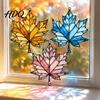 Indoor Autumn Party Supplies Acrylic Maple Leaf Suncatcher for Home Decor Stained Glass Decorative Leaves Style Window Hanging Ornament Thanksgiving