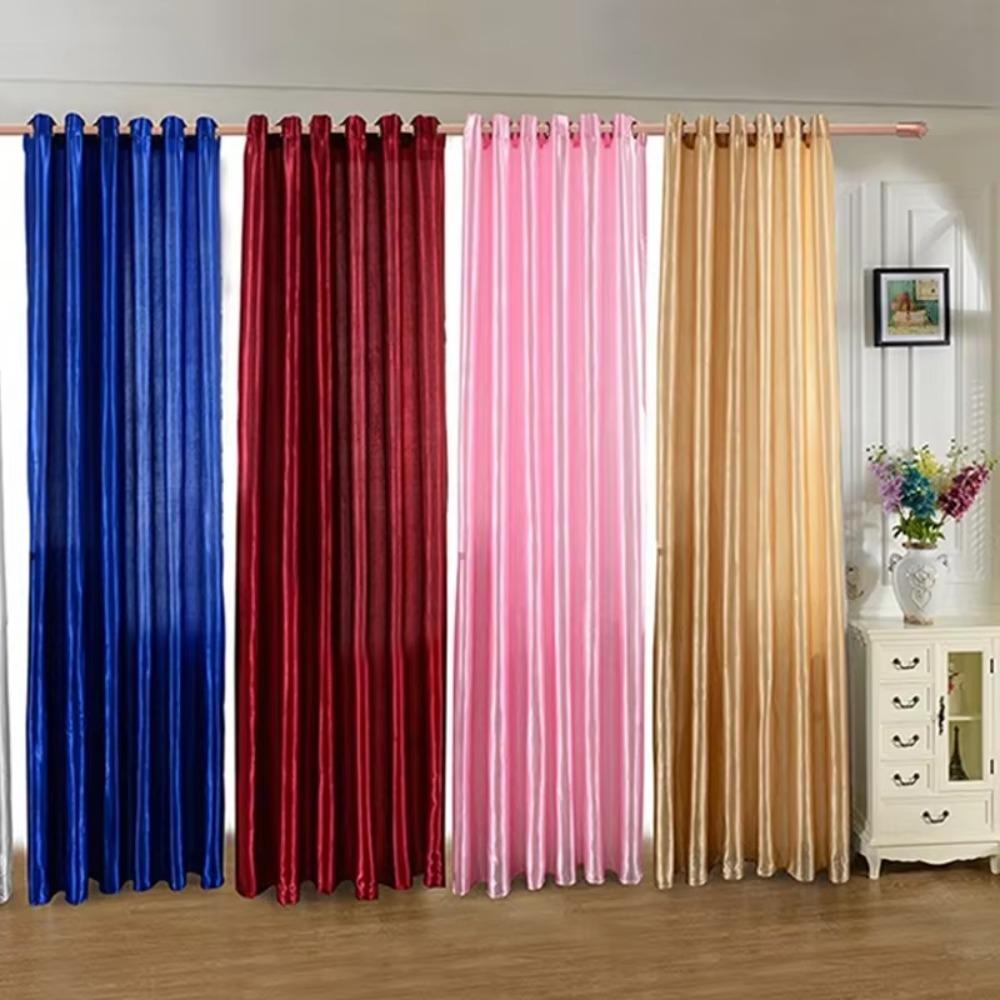 Half Blackout Window Curtain Satin Tulle Bedroom Curtain Modern Blackout Curtains  Home