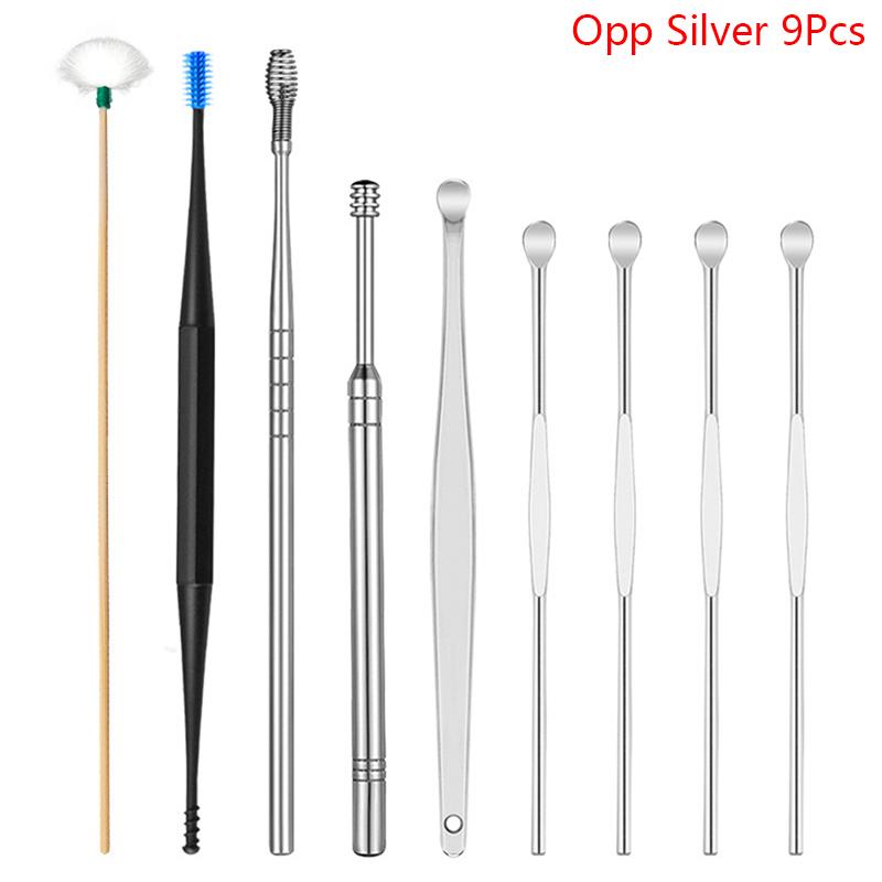 6/7/9Pcs Ear Cleaner Wax Pickers Earpick Wax Remover Curette Ear Pick Cleaner Kit Spoon Care Ear Clean Tool