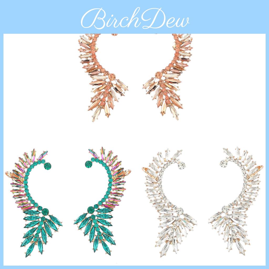 Geometric Alloy Earrings With Rhinestone Accents For Women Spring