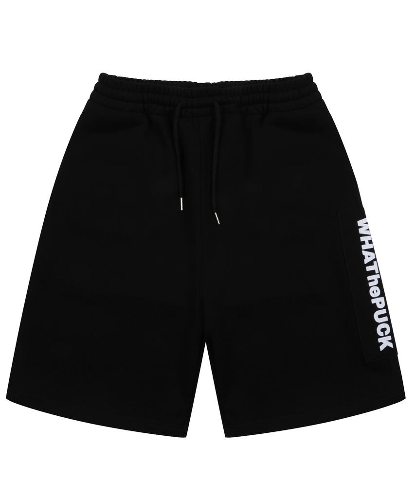 WHATHEPUCK W-Logo Embroidered Patch Shorts Black