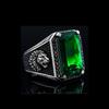 Emerald Men's Ring, 925 Sterling Silver, Emerald Gemstone Ring, Loin Ring, Handmade Ring, May Birthstone, Vintage Jewelry