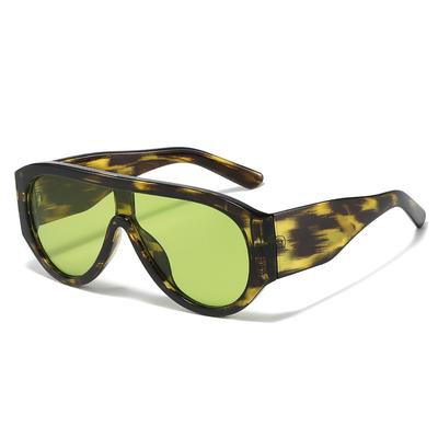 Oversized Pilot Women'S One Piece Sunglasses New Vintage Blue Green Shades Uv400 Men Trendy Luxury Brand Outdoor Sun Glasses