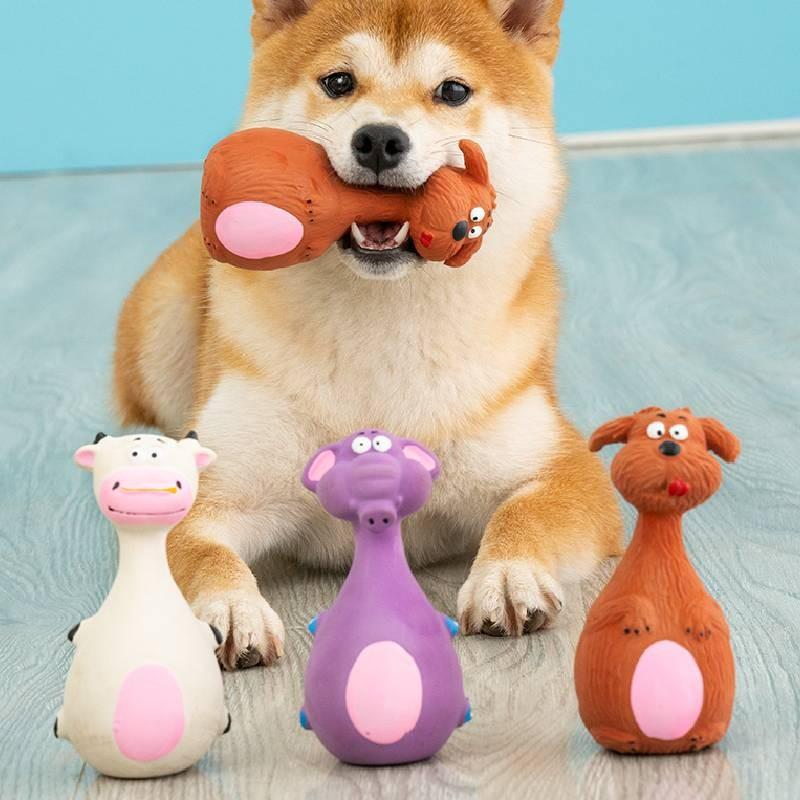 Durable And Entertaining Squeak Toy For Dogs In Attractive Cartoon Shapes And Styles