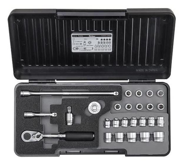 Kohken Square Socket 26 Pieces Z-EAL P2285Z(G72) 1/4" (6.35mm) Set,