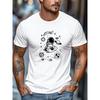European Sizes Men'S T-Shirt, Comfortable And Versatile, Easy And Stylish, Men'S Astronaut Riding a Rocket Space Pattern Summer Casual Round