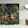 Tropical Leaves Palm Tree Bird Animals Pattern Shower Curtains Bathroom Curtain Waterproof Frabic Bath Bathroom Curtains