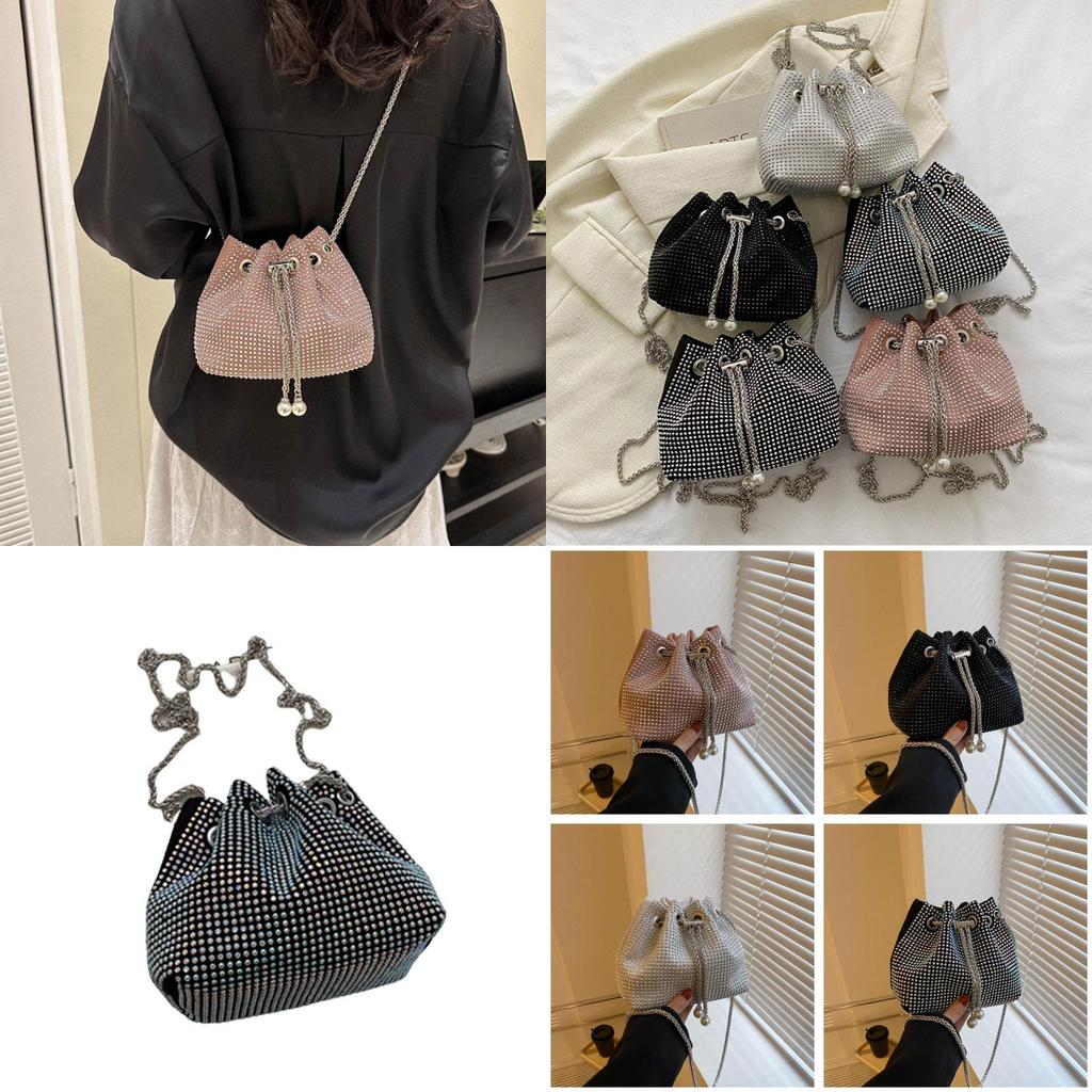 Stylish Chain Crossbody Bucket Bag 2023 New Large Capacity Pu Leather Trendy Handbag