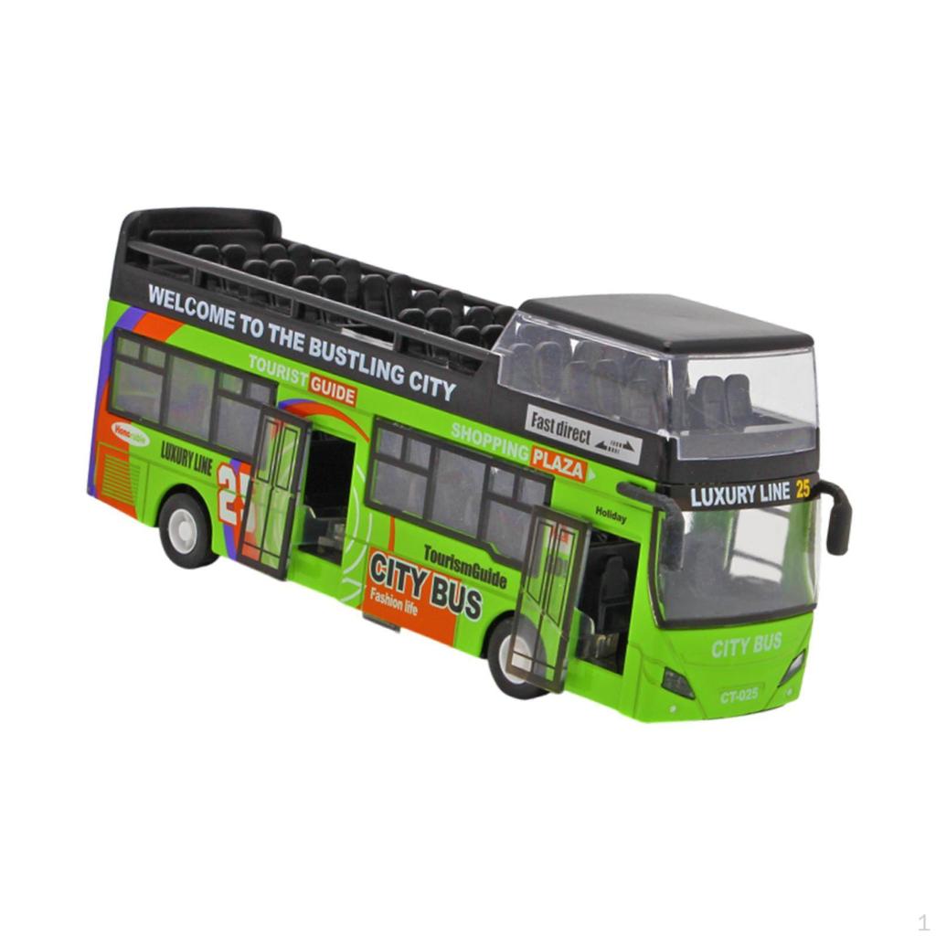 Doppeldeckerbus Spielzeug Stadt Türen öffnen Sammlerstücke Simulationsfahrzeug mit Lichtern und Geräuschen