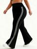 Women's Soft Elastic Stripe Wide-Leg Yoga Flare Pants