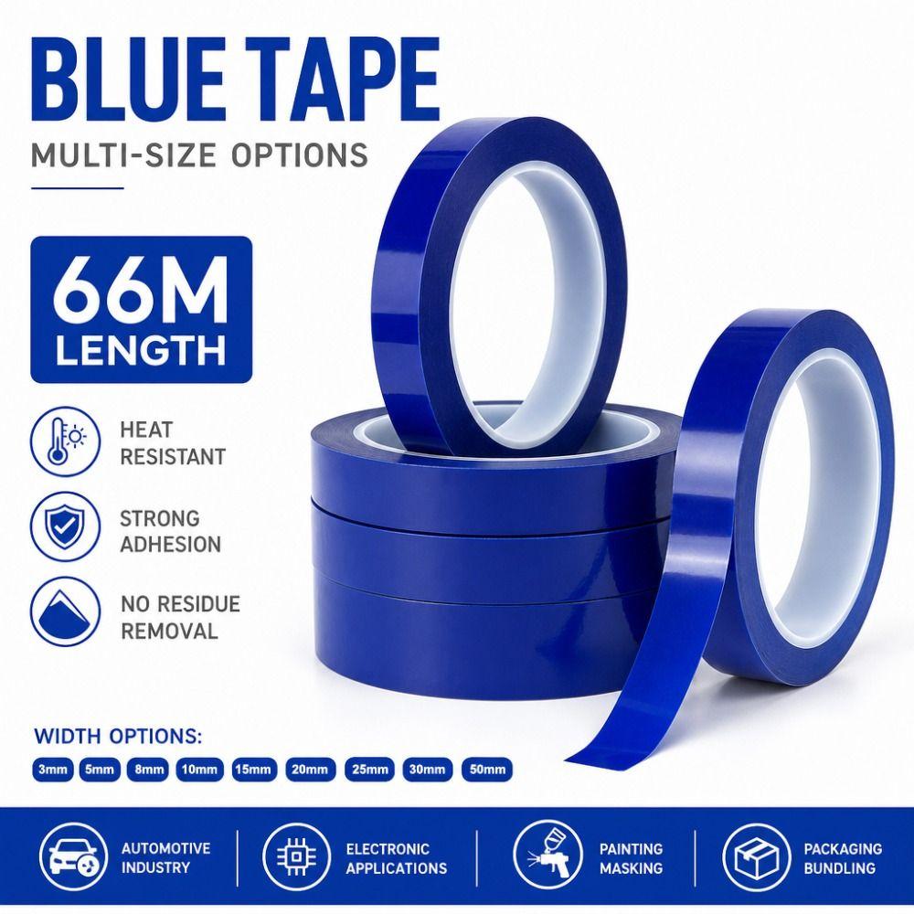 Blue Coding Tape 66 Meters Mylar Tape Strong Adhesive Adhesive Coded Tape
