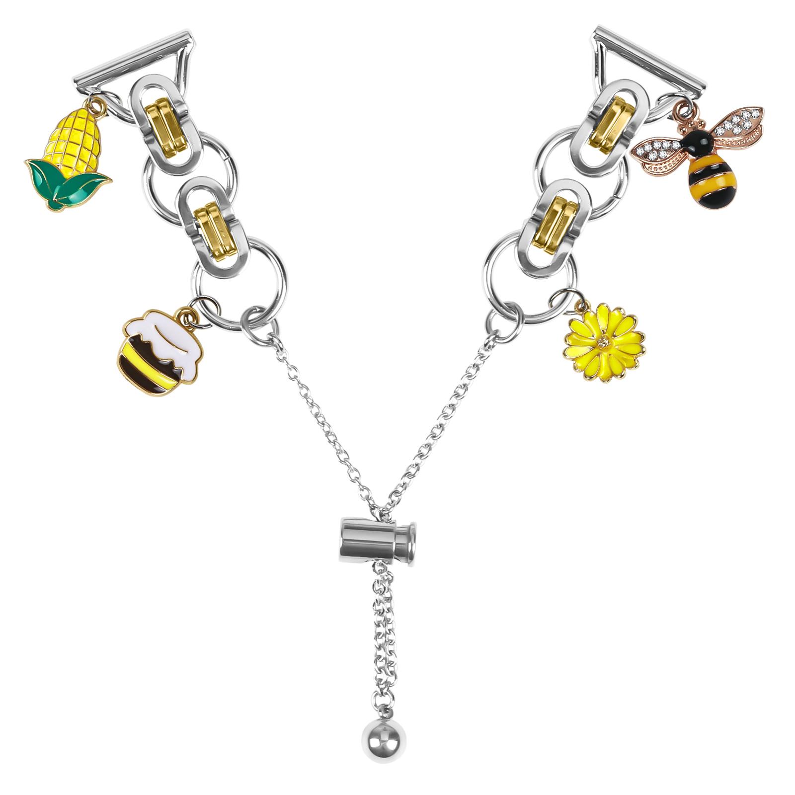 

For Honor Watch ES Electroplated Metal Alloy Band Single Loop Chain Bracelet Strap C