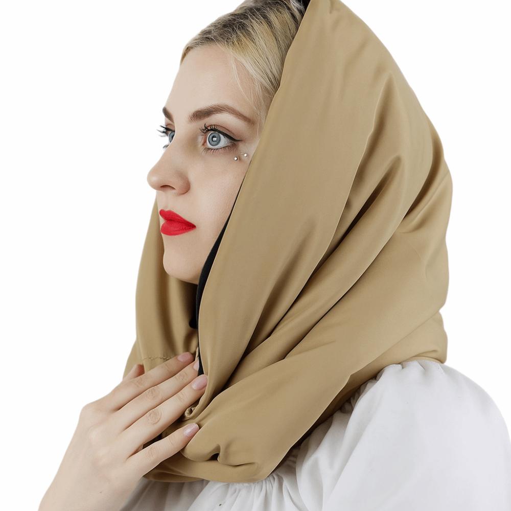 Thickened Chunky Infinity Scarf Hood Waterproof Huge Size Puffer Scarf Windproof Ring Scarf Women Men хаки