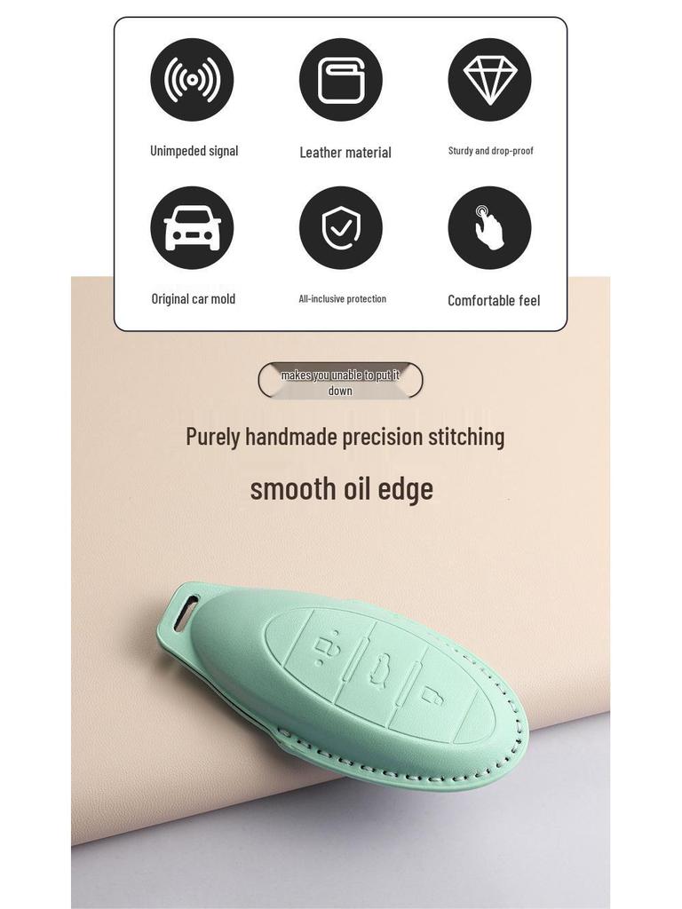 Creative Buckle Car Key Case for FAW Bestune T77, T99, B70, T55, T33 - Full Wrap Shell for Men & Women