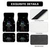 Set Of 4 Car Floor Mats Showcasing A Vibrant UFO Space Art Design, Suitable For Suvs Or Hatchbacks, Providing Easy Upkeep And Ma
