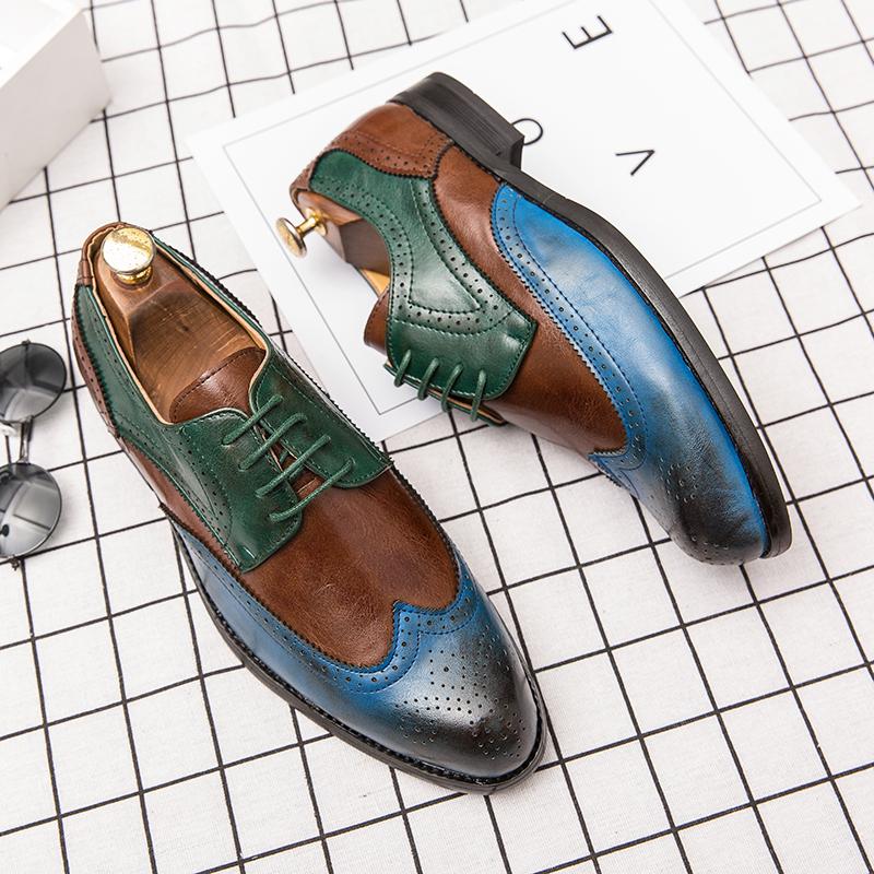 New Brand Men Dress Shoes High Quality Handmade Brogue Style Party Leather Wedding Shoes Men Social Leather Oxfords Formal Shoes