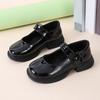 Girls Mary Jane Shoes Patent Leather School Dress Shoes Adjustable Strap Comfortable Fit Durable Sole Suitable for Children