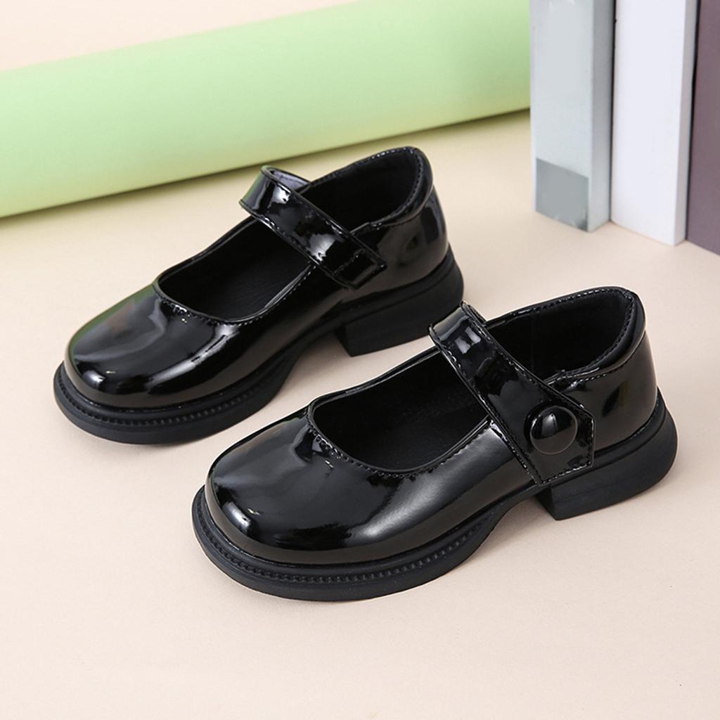 Girls Mary Jane Shoes Patent Leather School Dress Shoes Adjustable Strap Comfortable Fit Durable Sole Suitable for Children