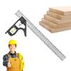Carpenter Square Level Measuring Ruler Stainless Steel Measuring Adjustable Square For Home DIY Lovers Woodworking Electrician