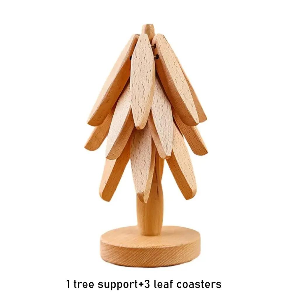 

Tree Design Stand Bamboo Wooden Trivets Table decoration and accessories, Anti Scald Heat Resistant Table Mat Coaster 1pc