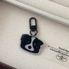 Hand-Painted Puppy Emoji Keychain: Cute Acrylic Bag Charm for Couples or Besties