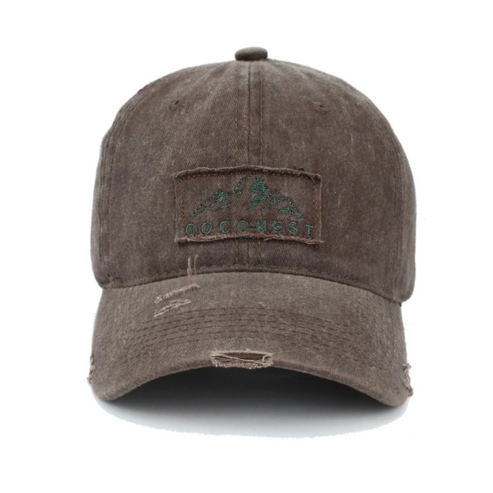 New Embroidered Baseball Cap Washed Adjustable Sun Hat Soft Top Peaked Hat