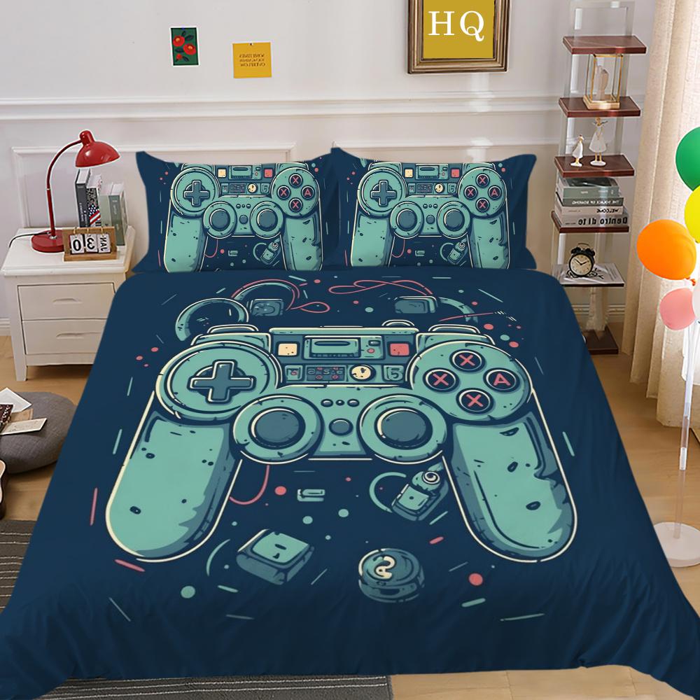 Bedding Cover Set with Pillowcase Home Bedclothes Game Console High Quality Duvet Cover Set Full Queen Size Bed Sets