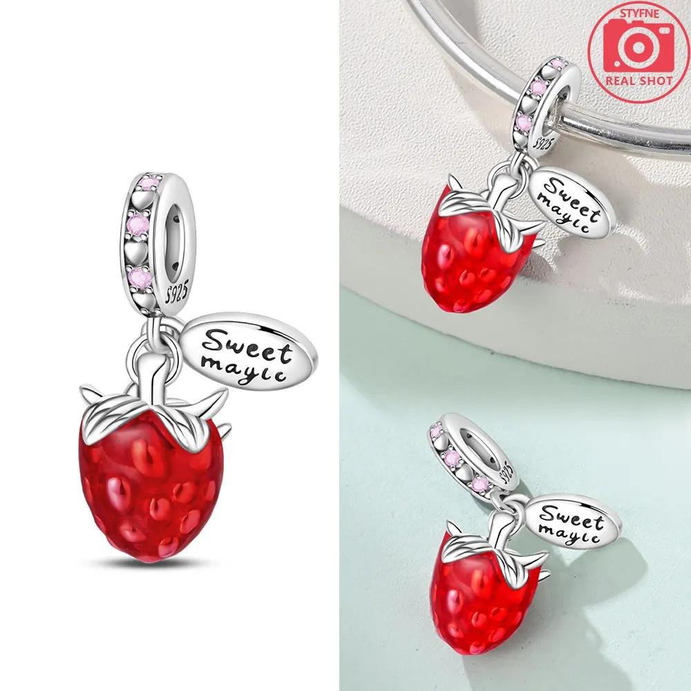 Lemon Fruit Pendant Copper Colors Charm Beads Fit Original Charms Bracelet Beads For Women Jewelry Making Gifts
