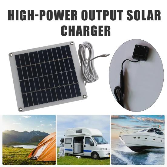 Solar Panel 5W 12V High-Efficiency Monocrystalline Silicon Renewable Energy Charger with 3.0M Type-C Cable