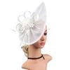 Transparent Mesh Hair Band Fascinator Hat Flower Feather Tea Party Hairband For Women Elegant Nightclub Hair Accessories