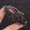 Natural Kingman Pink Dahlia Turquoise Pendant Copper Wire Wrapped Pendant Gemstone Jewelry Handmade Octopus Pendant Copper Jewelry For Gift