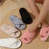 Women's Home Slippers Winter Plush Cross Strapped Cotton Slippers Women's Home Skin Friendly Plush Slippers Women Flat Bottom