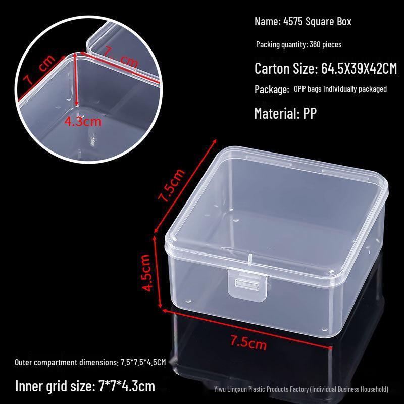Rectangular Transparent PP Plastic Storage Box for Stationery, Cards, Hardware, Jewelry, and Fishing Gear