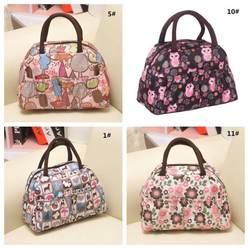 Handbag Ladies Spring Bento Fashion Casual Fine Print Practical Strap Double