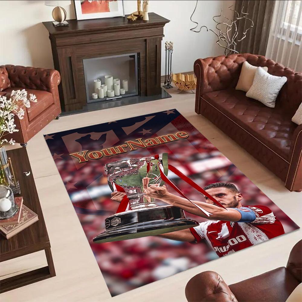 Atletico Madrid Customize Text Floor Mat Perfect for Balcony Dining Room Hallway Bedrooms Anti-slip Rug Decorate Offices Spiritual Gift