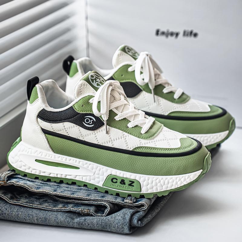 

New Fashion New Men s Fashion Casual Low Top Sports Shoes Students Thick Sole Comfortable Sneakers Boys Male Classic Breathable Basketball Shoes 44 зелений