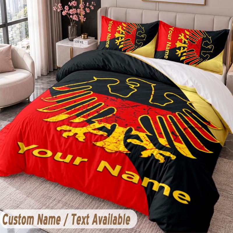 Eintracht Frankfurt Printed Bedding Set Custom Name Text 1 Duvet Cover 2 Pillowcases For Bedroom