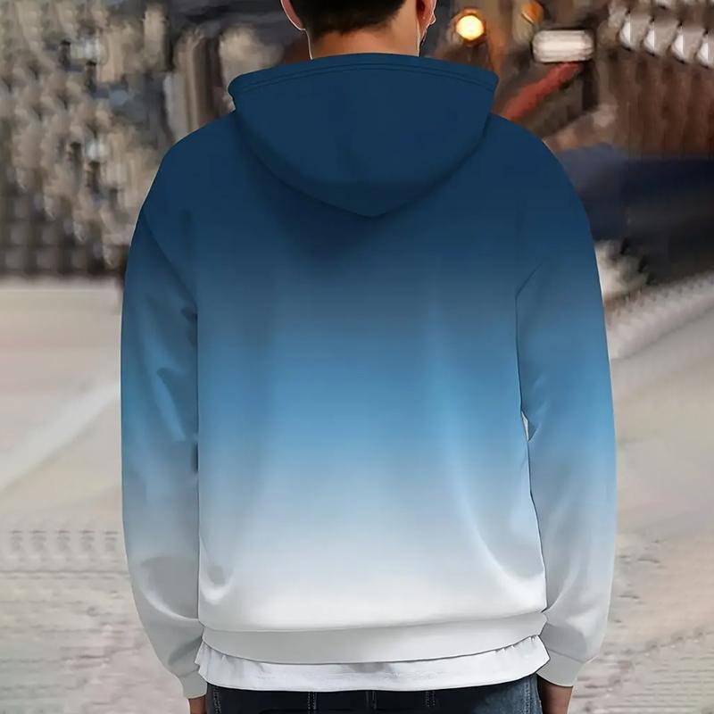 Felpe con Cappuccio da Uomo Autunno Inverno Stampa Lettere Stampa Digitale 3D Colore Degradé Felpe Casual da Uomo