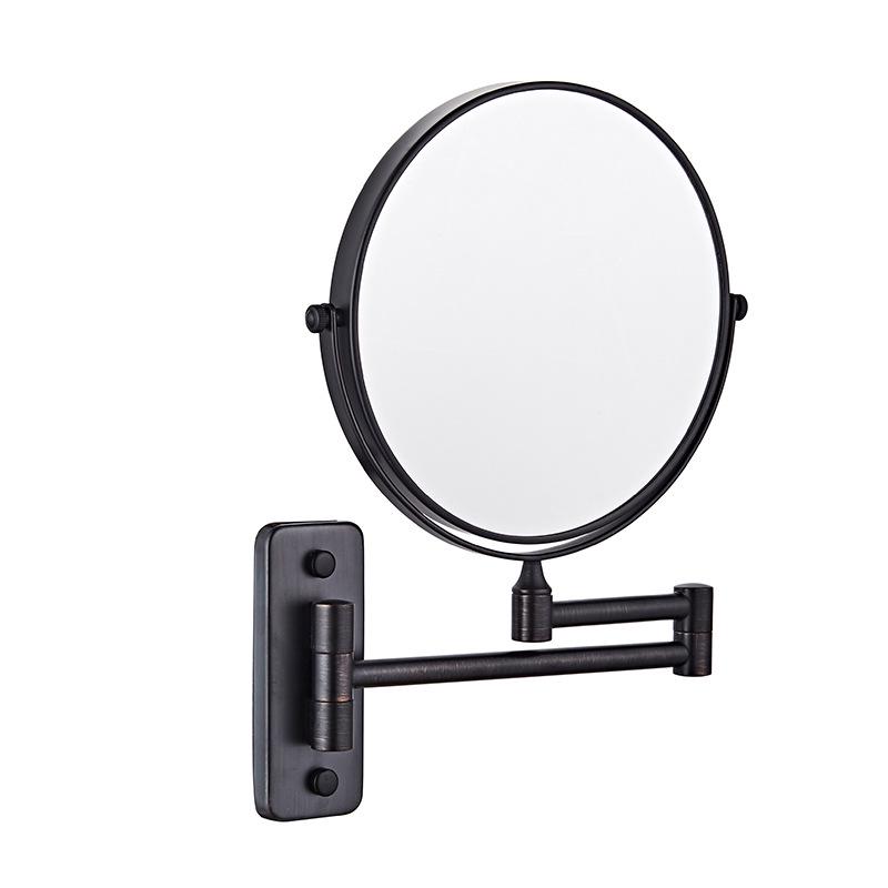 Punch-Free Telescopic Wall-Mounted Makeup Mirror: High-Definition Foldable Bathroom or Hotel Mirror with Comb.