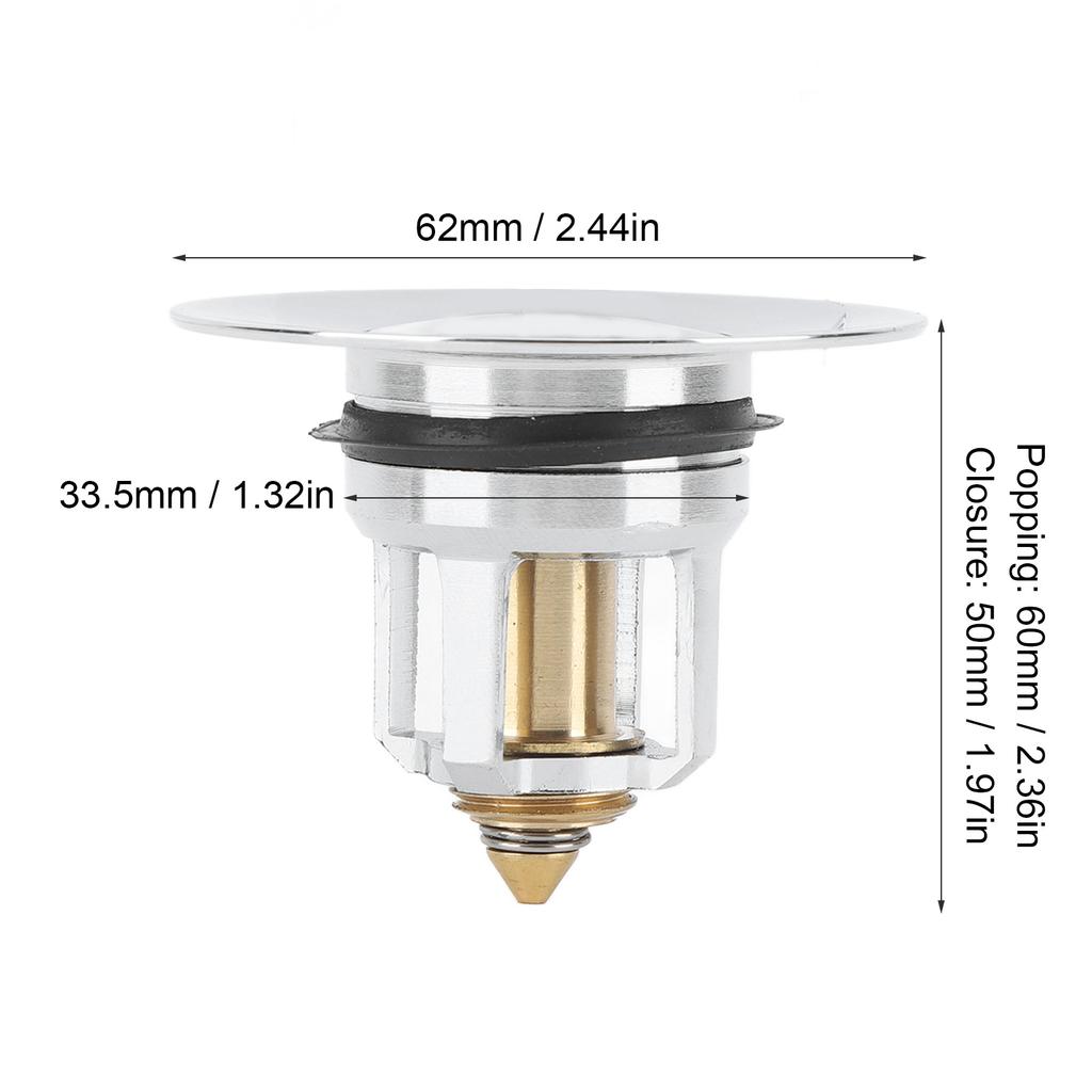 Universal Bathroom Sink Stopper Brass Spring Core Drain Stopper Deodorant Sealing Plug