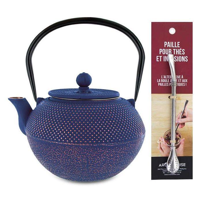 Théière en fonte chinoise Song 1,2 L + paille inox avec filtre