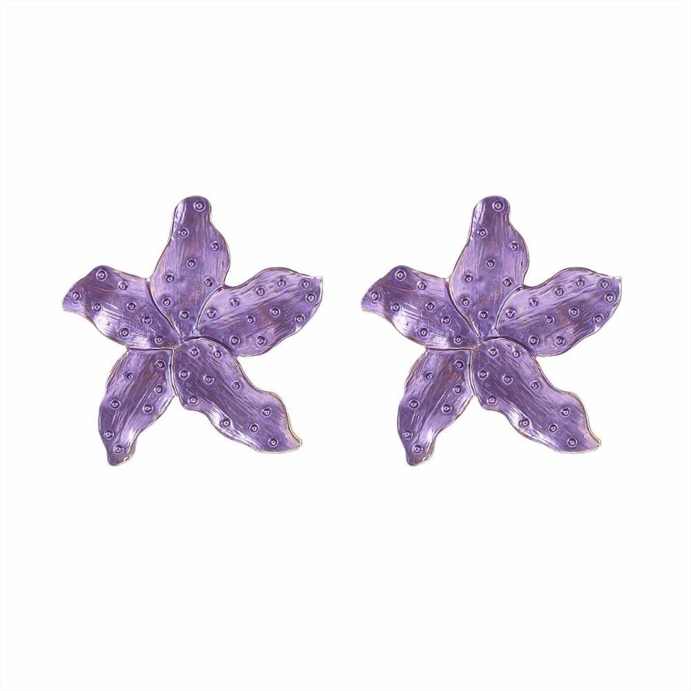 Temperament Enamel Earrings Fairy Ear Studs Jewelry Large Flower Earrings Bride