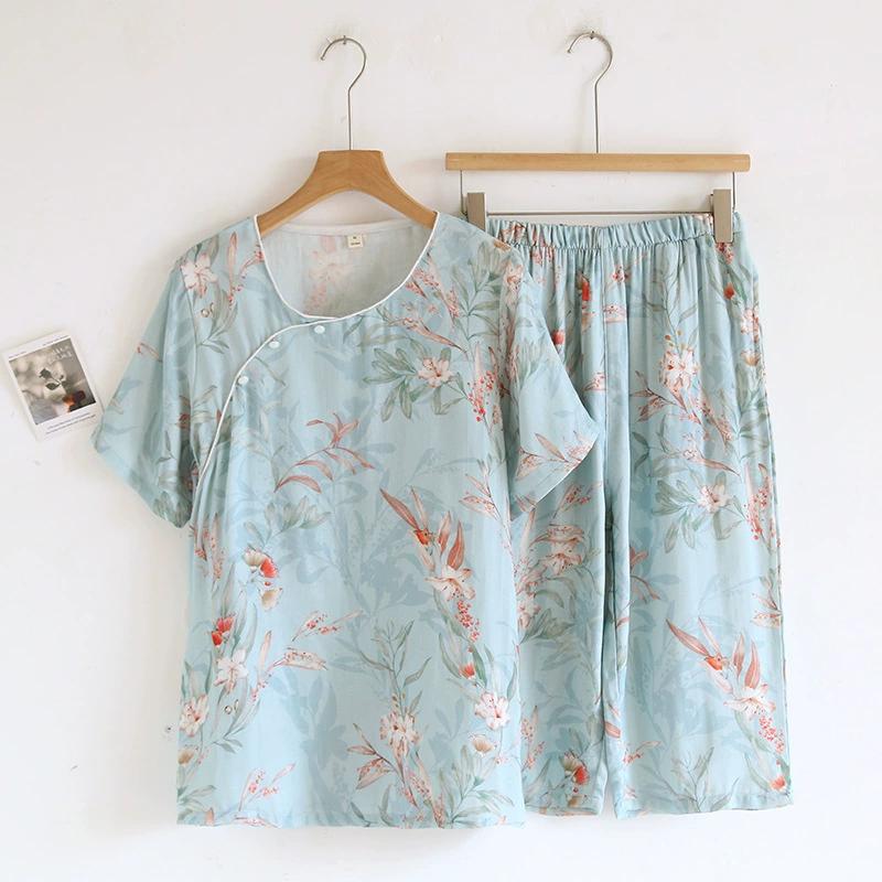 Sleepwear Clothes for Women Spring and Summer Cute Sweet Printed Casual Long Sleeved Long Pants Pyjama Set